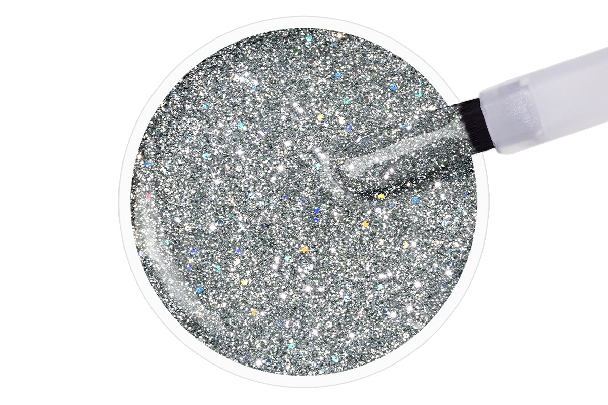 Jolifin LAVENI Shellac - silver Glitter 10ml