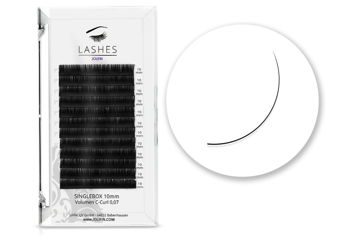 Jolifin Lashes - SingleBox 10mm - Volumen C-Curl 0,07