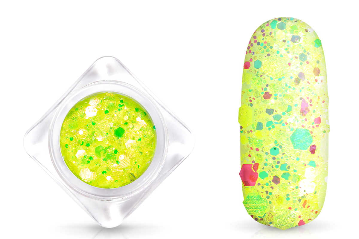 Jolifin Hexagon Glittermix - neon-yellow