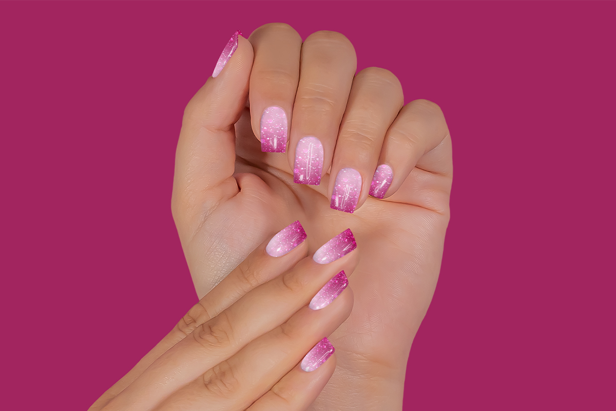 Jolifin LAVENI Shellac PeelOff - Thermo pink-white Glitter 10ml