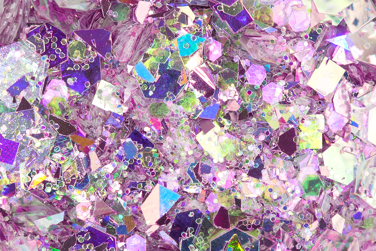 Jolifin Hexagon Glittermix silver-rose