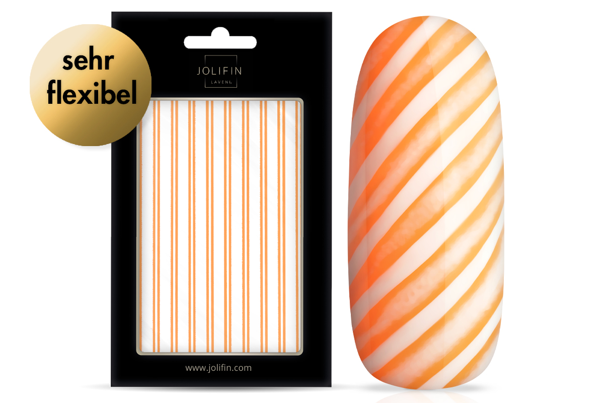 Jolifin LAVENI XL Sticker - Stripes neon-orange flash