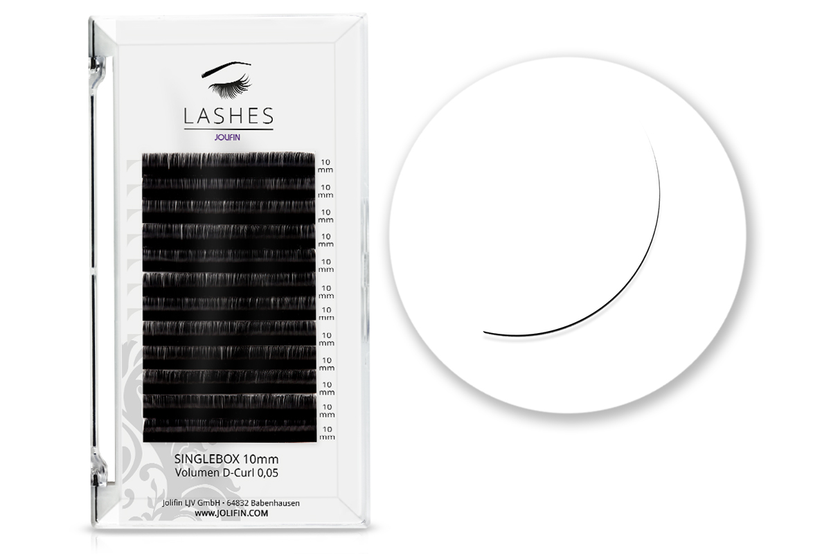 Jolifin Lashes - SingleBox 10mm - Volumen D-Curl 0,05