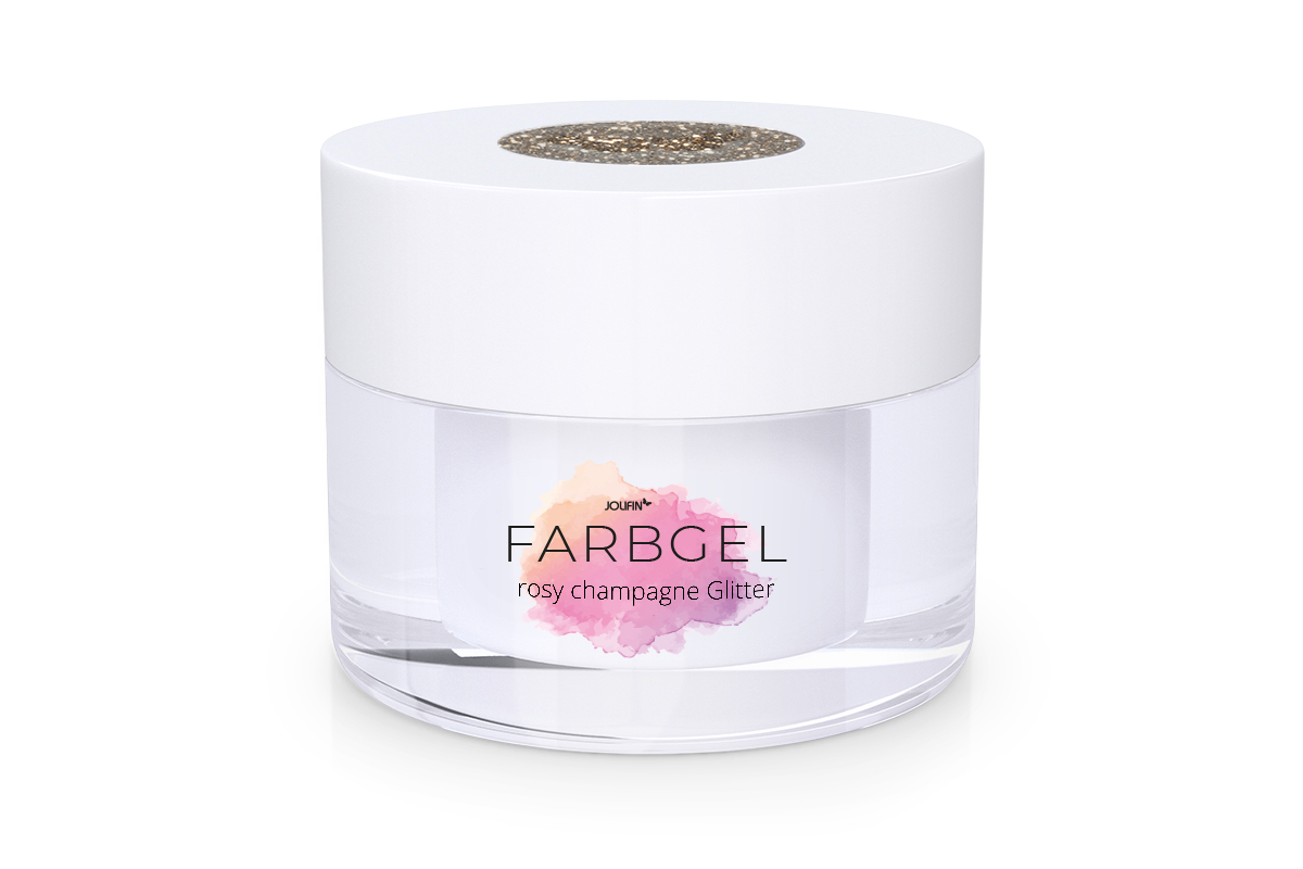 Jolifin Farbgel rosy champagne Glitter 5ml