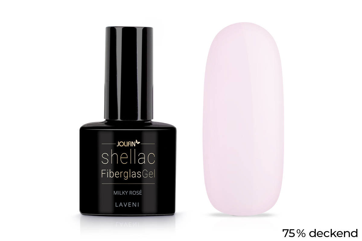 Jolifin LAVENI Shellac FiberglasGel - milky rosé 10ml