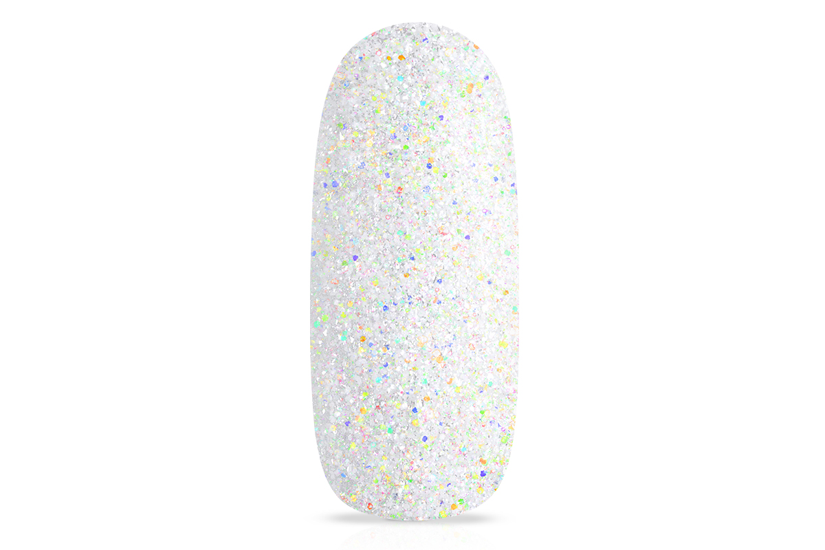 Jolifin LAVENI Shellac - white hologram glitter 10ml