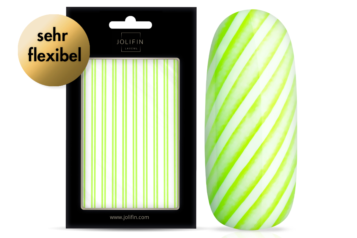 Jolifin LAVENI XL Sticker - Stripes neon-green flash