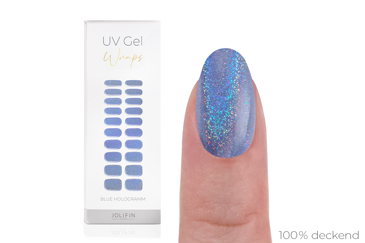 Jolifin LAVENI UV Gel-Wraps - blue Hologramm