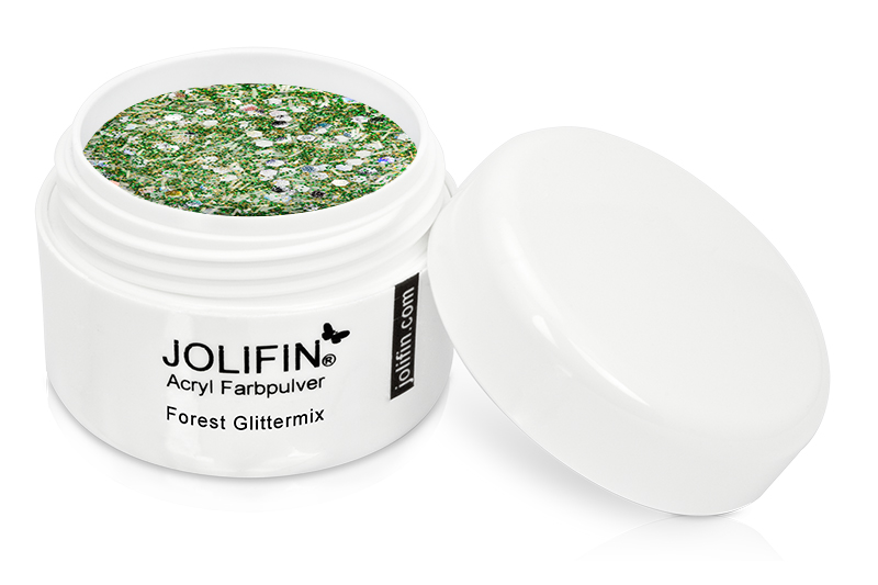 Jolifin Acryl Farbpulver - Forest Glittermix 5g