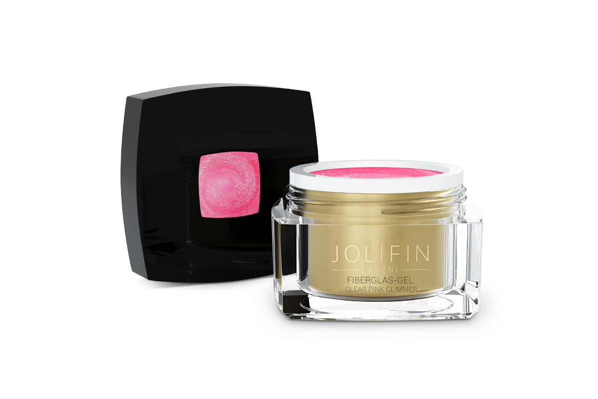Jolifin LAVENI - Fiberglas-Gel clear pink Glimmer 5ml