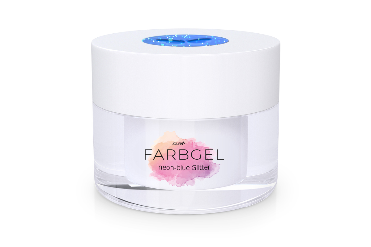 Jolifin Farbgel neon-blue Glitter 5ml