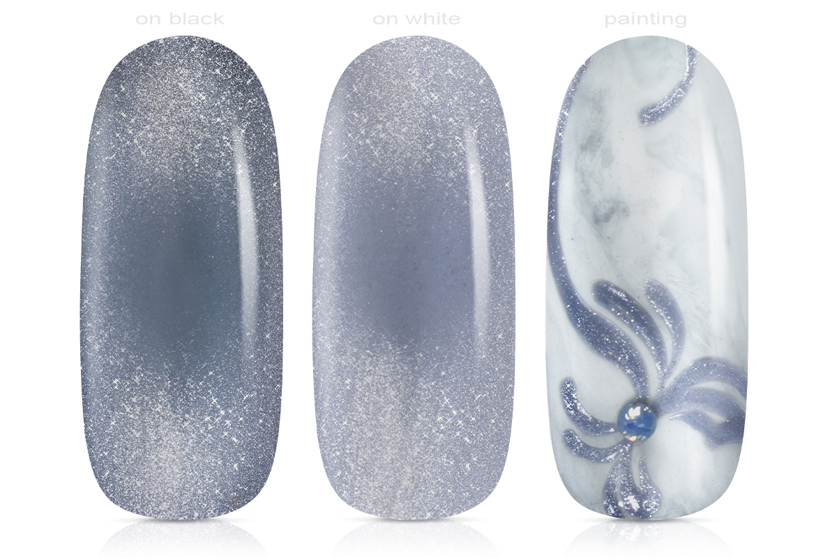 Jolifin LAVENI PRO Farbgel - Cat-Eye silver grey 5ml