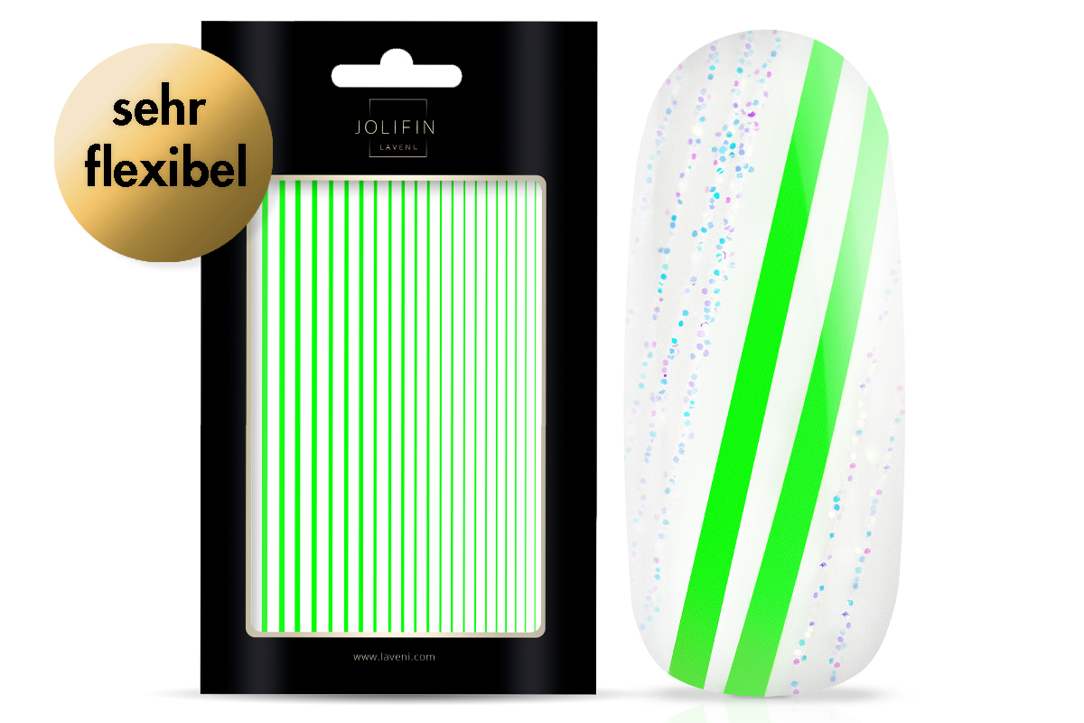 Jolifin LAVENI XL Sticker - Stripes neon-green