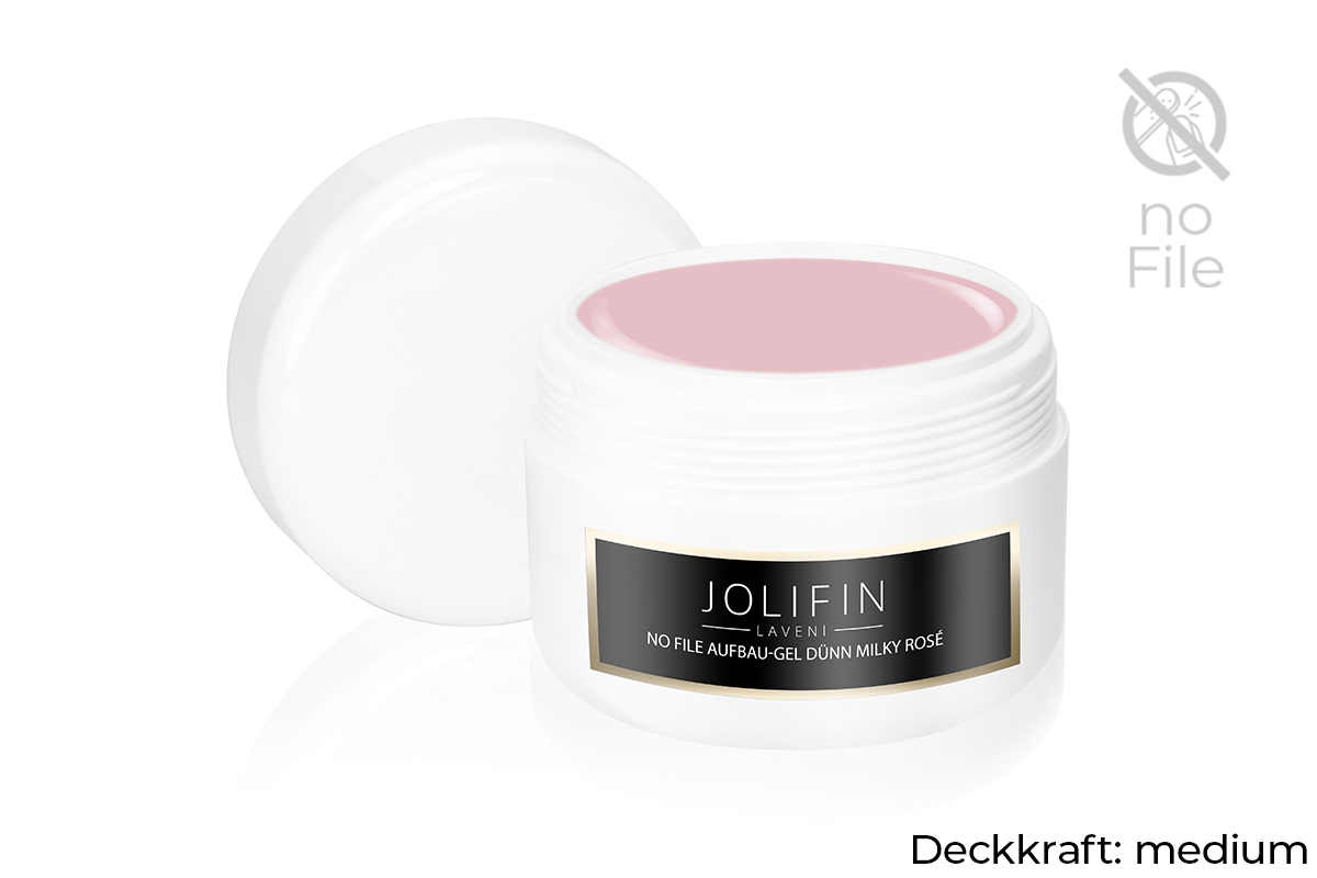 Jolifin LAVENI Refill - No File Aufbau-Gel dünn milky rosé 250ml