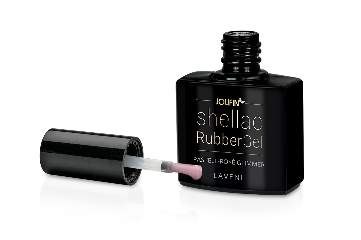 Jolifin LAVENI Shellac RubberGel - pastell-rosé Glimmer 10ml