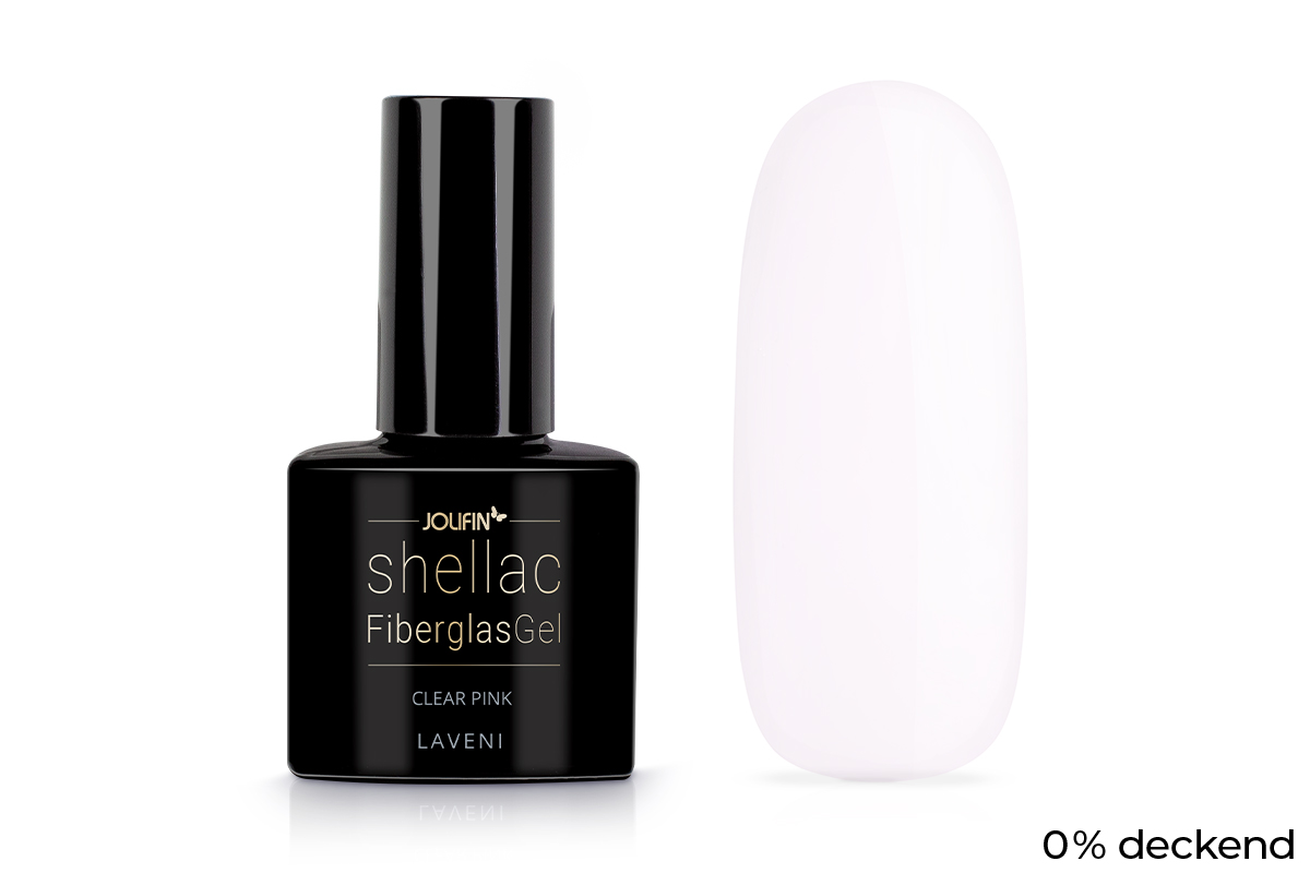 Jolifin LAVENI Shellac FiberglasGel - clear pink 10ml 