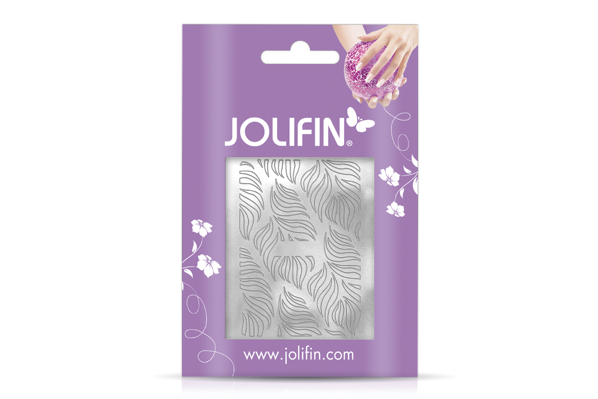 Jolifin Metallic Sticker - Waves silver chrome