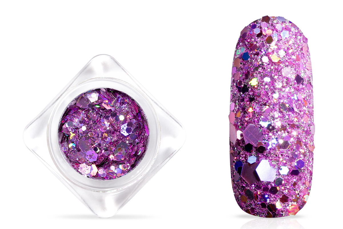 Jolifin Hexagon Glittermix - hologramm lavender