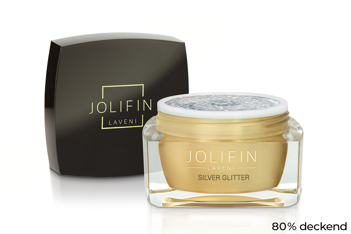 Jolifin LAVENI Farbgel - silver Glitter 5ml