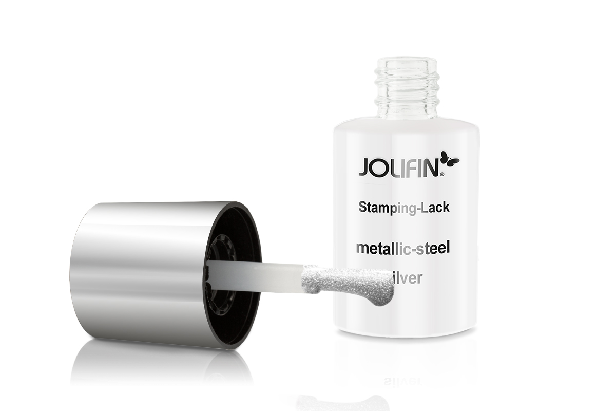 Jolifin Stamping-Lack - metallic-steel silver 11ml