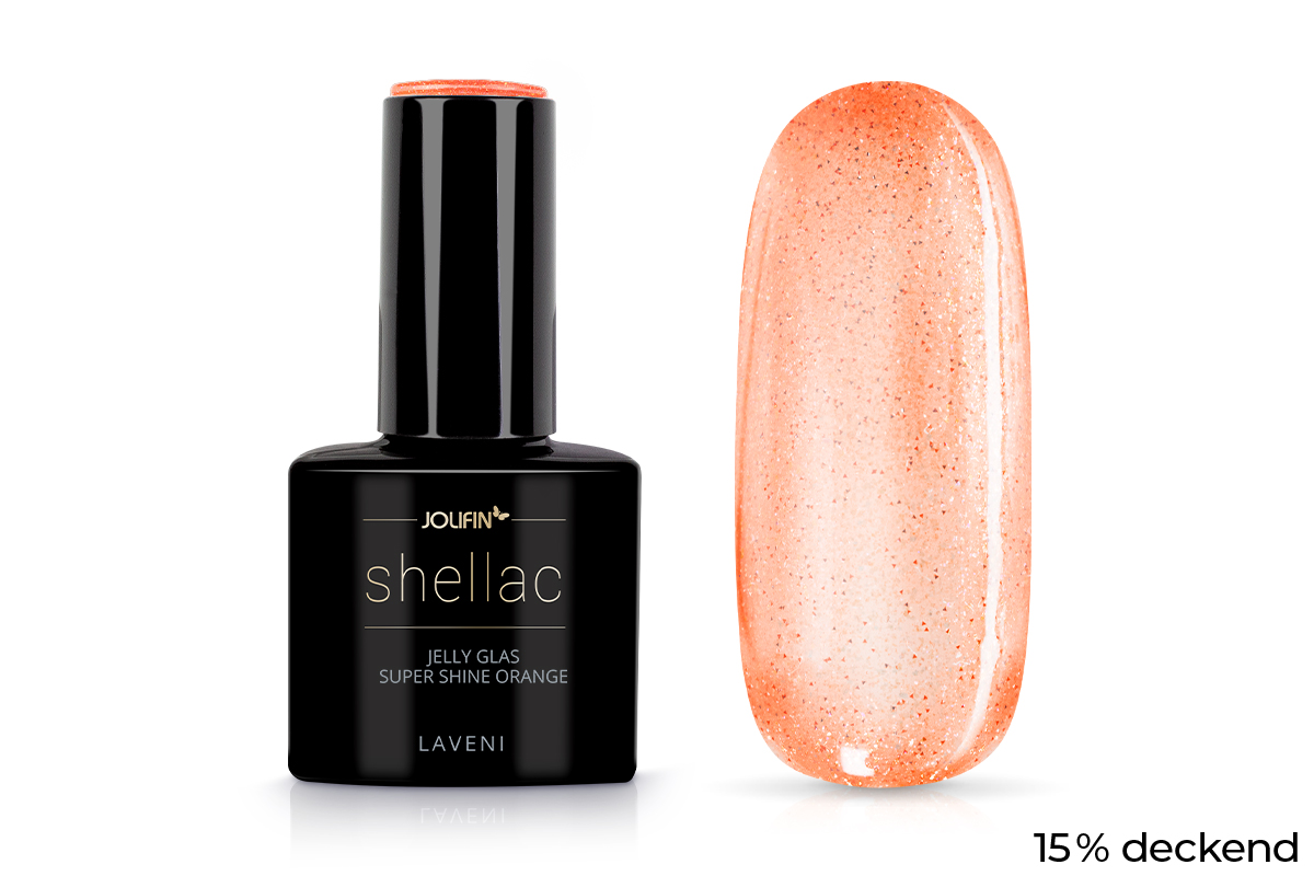 Jolifin LAVENI Shellac - Jelly Glas super shine orange 10ml