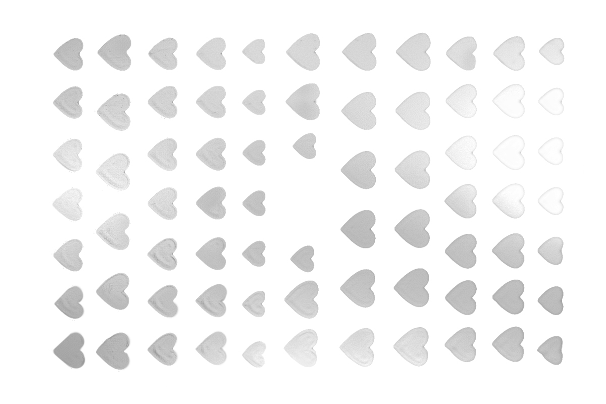 Jolifin LAVENI Sticker - Hearts silver 