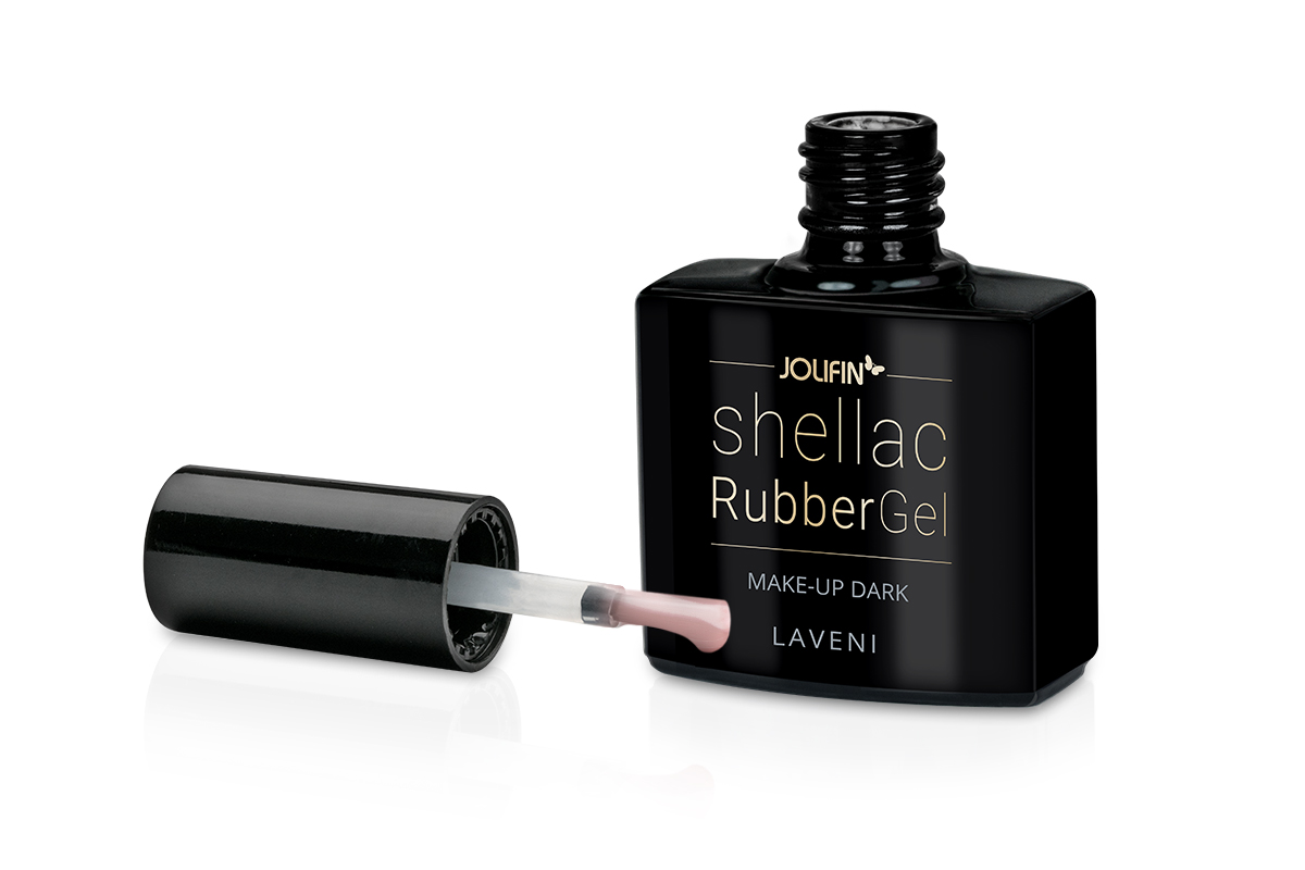 Jolifin LAVENI Shellac RubberGel - make-up dark 10ml