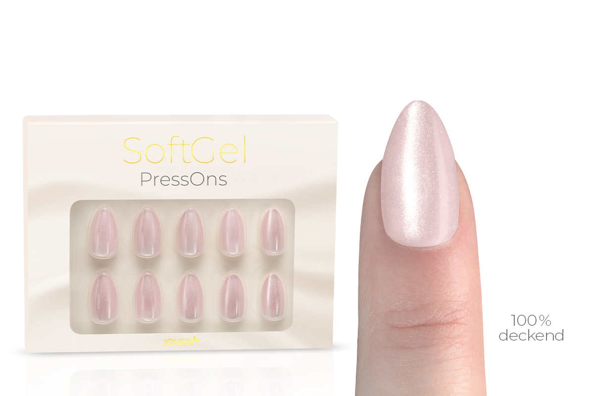 Jolifin SoftGel PressOns - short almond - Cat-Eye rosé