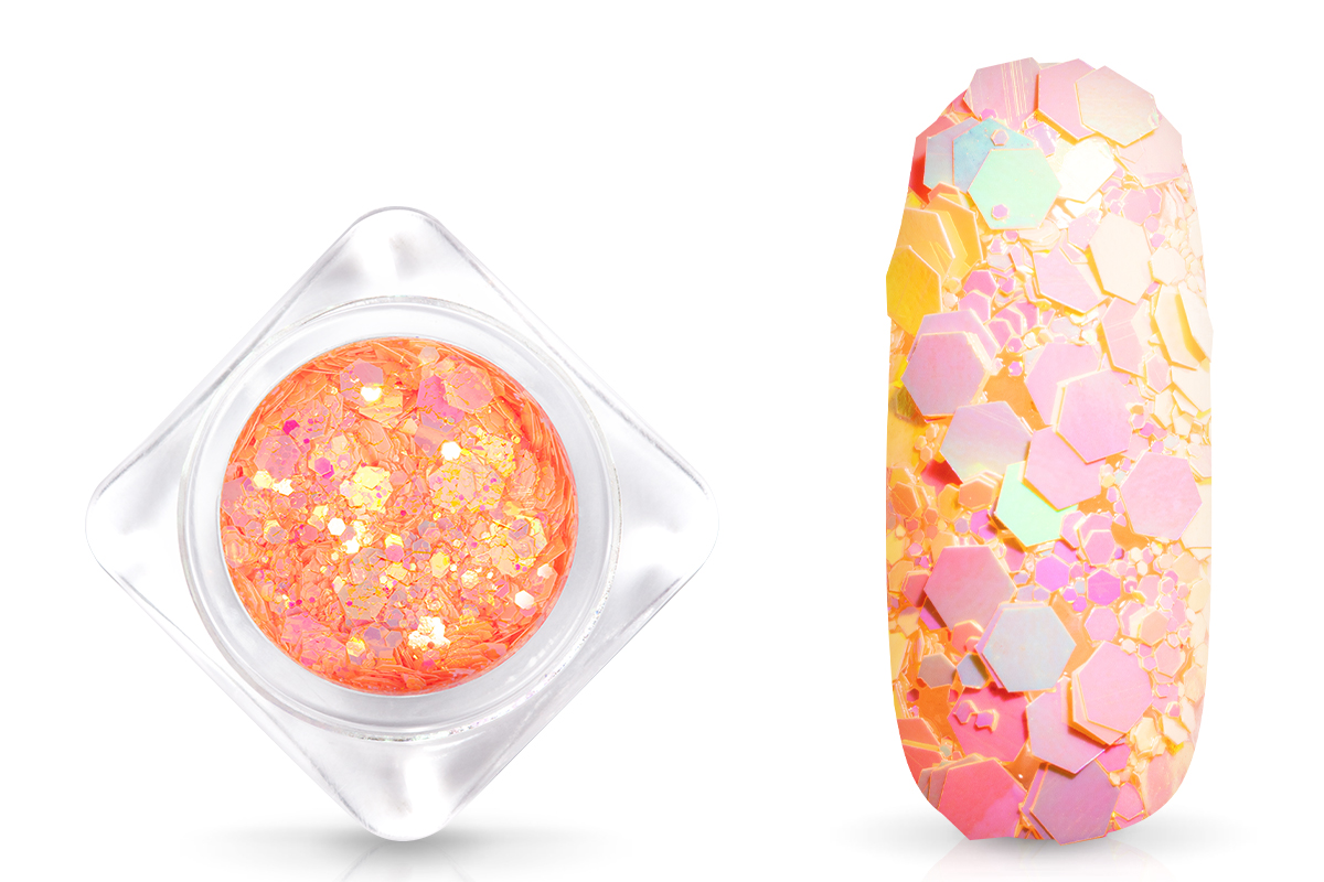 Jolifin Hexagon Glittermix - pastell-peach