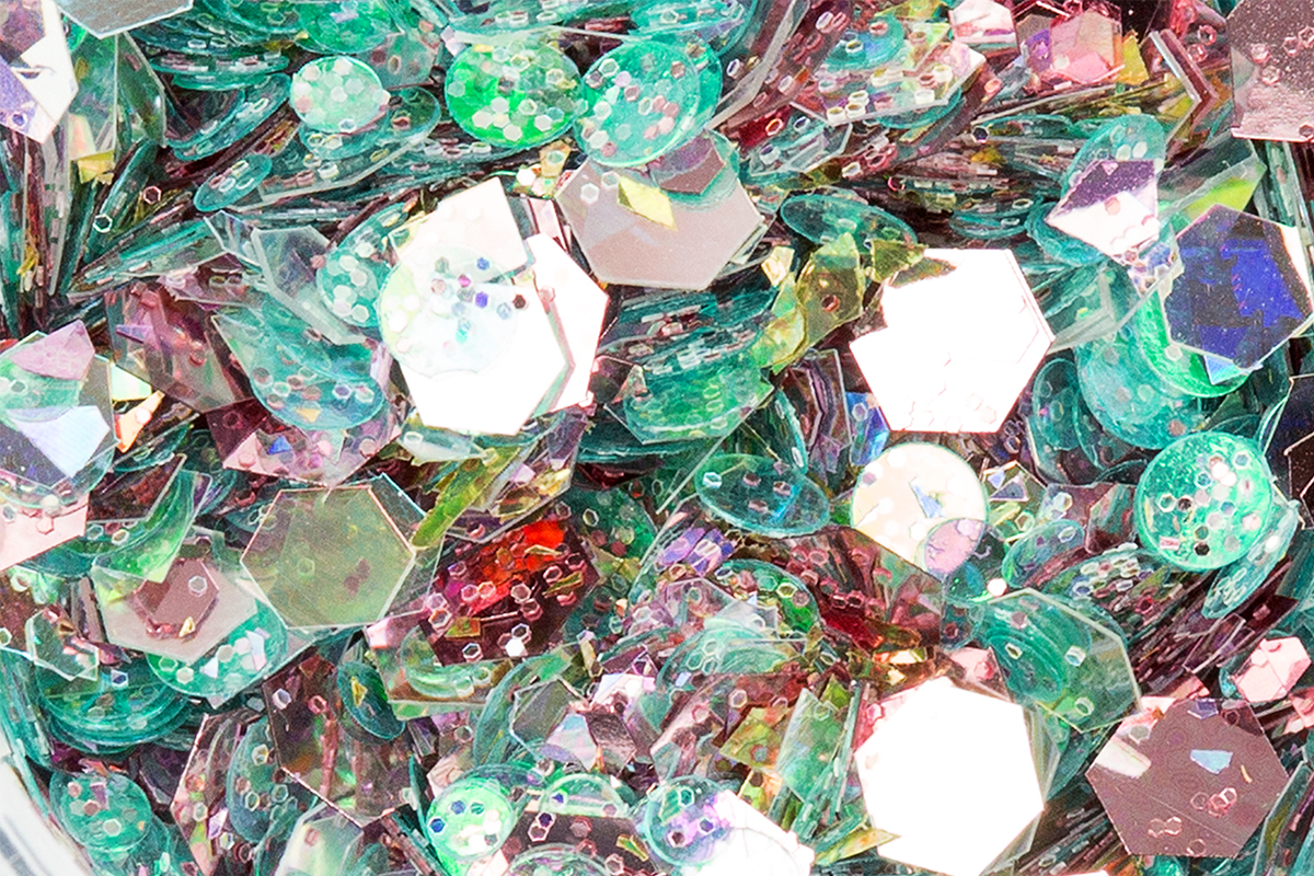 Jolifin Hexagon Glittermix rosy-ocean