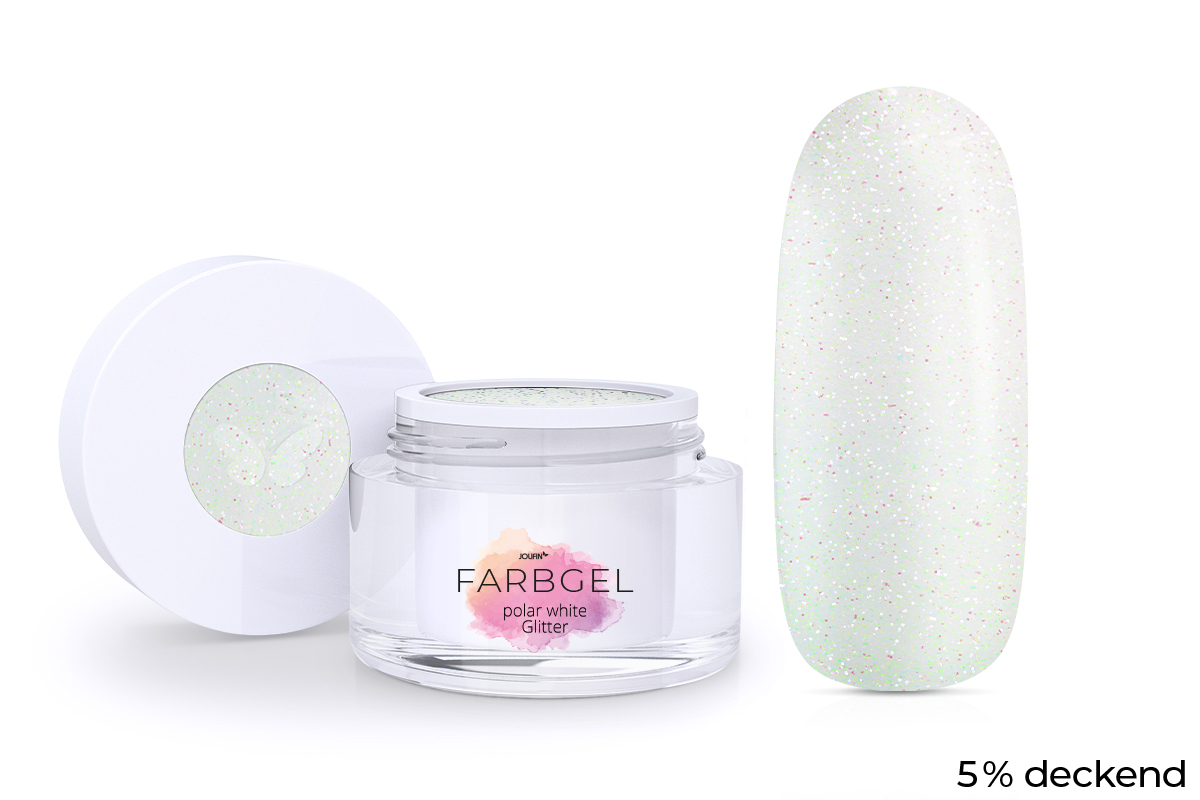 Jolifin Farbgel polar white Glitter 5ml