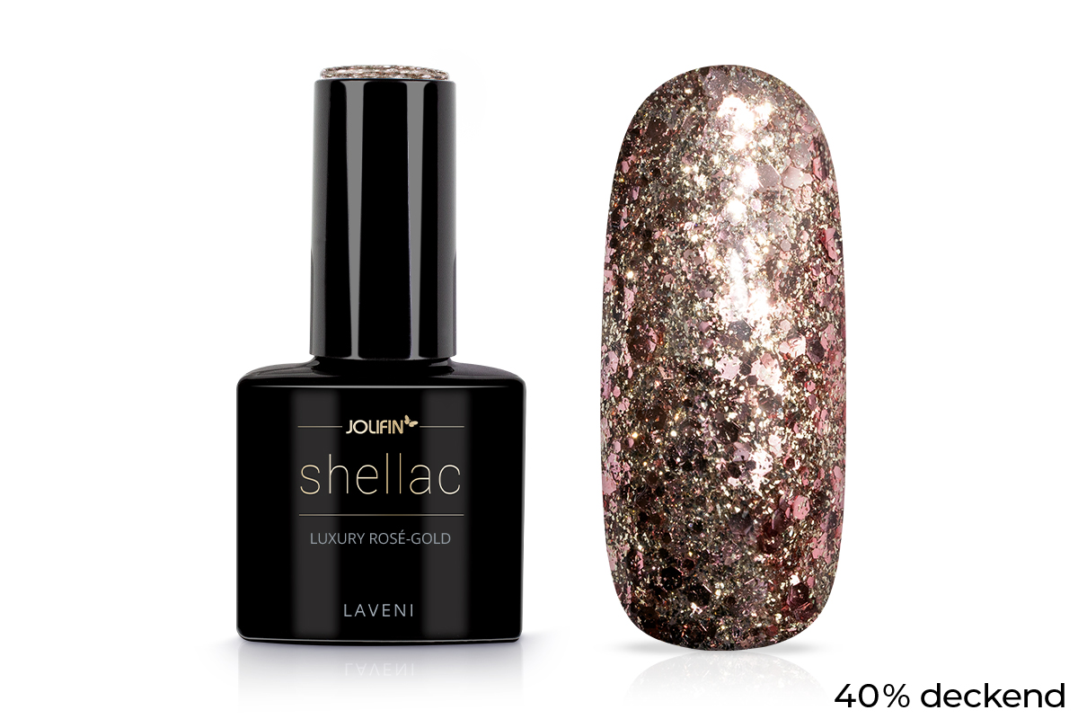 Jolifin LAVENI Shellac - luxury rosé-gold 10ml