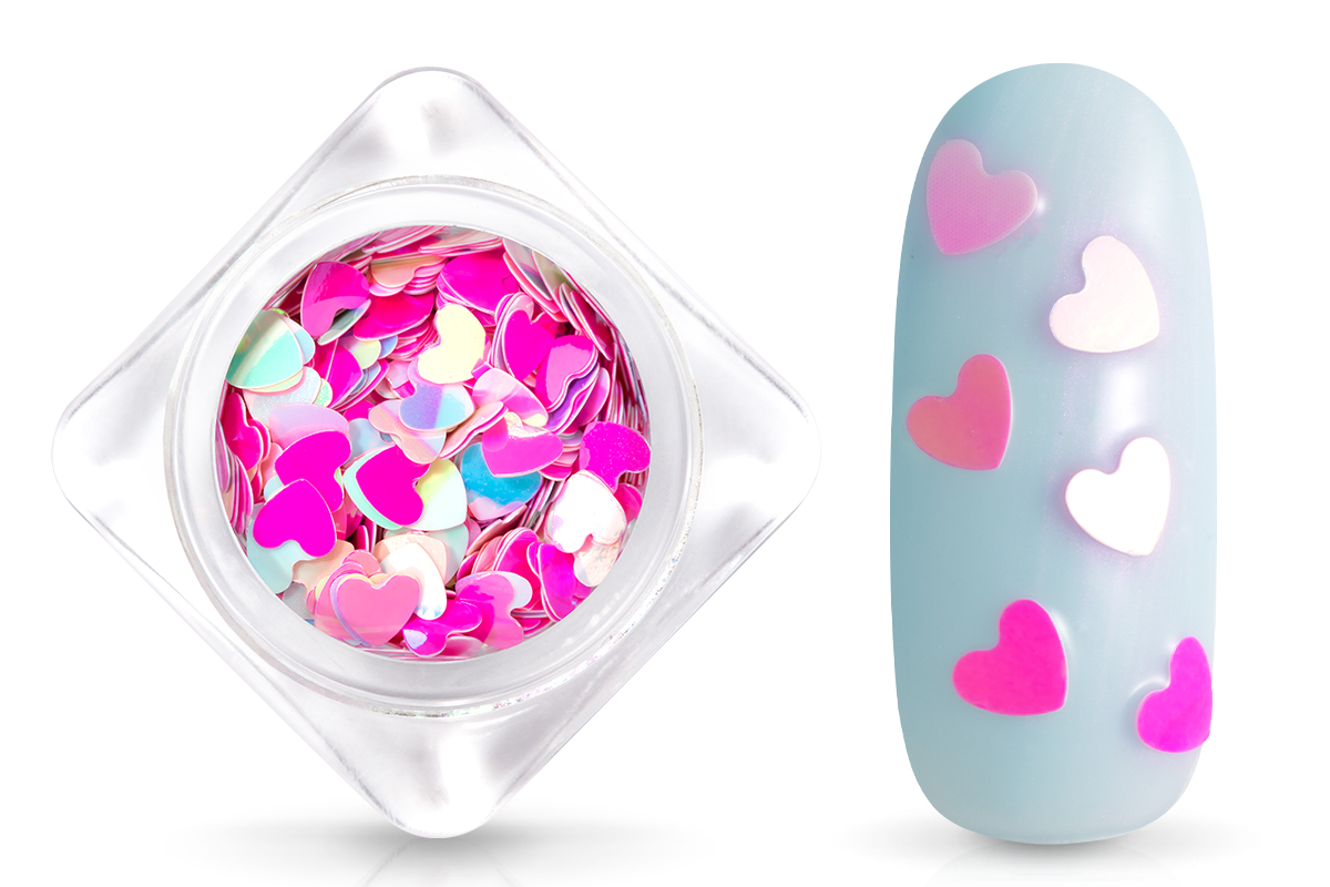Jolifin Glitter Einleger - pink hearts