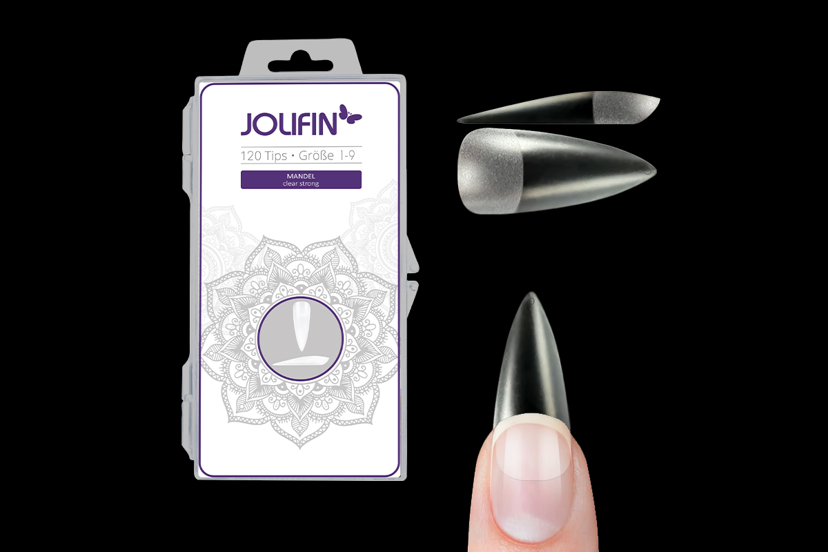 Jolifin 120 tip box almond - clear strong