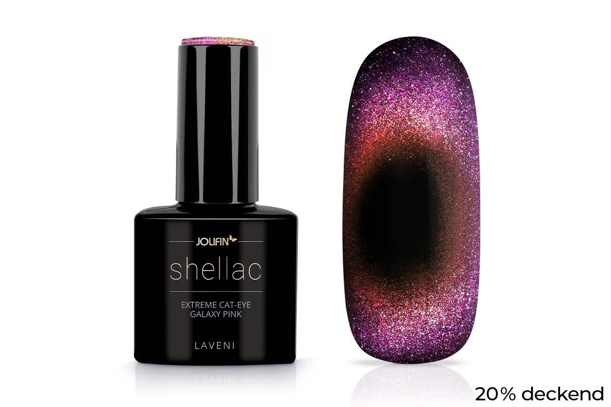 Jolifin LAVENI Shellac - Extreme Cat-Eye galaxy pink 10ml