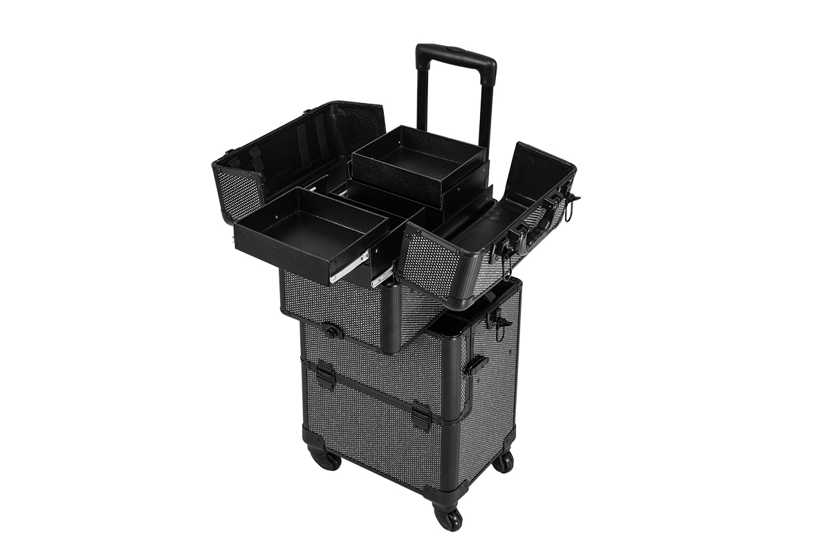 Jolifin Trolley Koffer schwarz Glitter