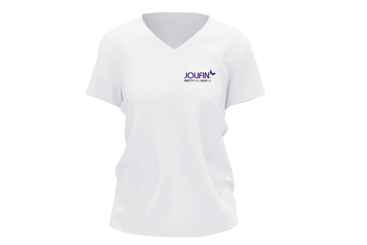 Jolifin T-Shirt V-Ausschnitt - weiß Gr. XL