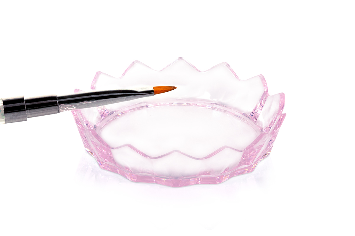 Jolifin Pinselhalter mit Abtropfschale - clear pink
