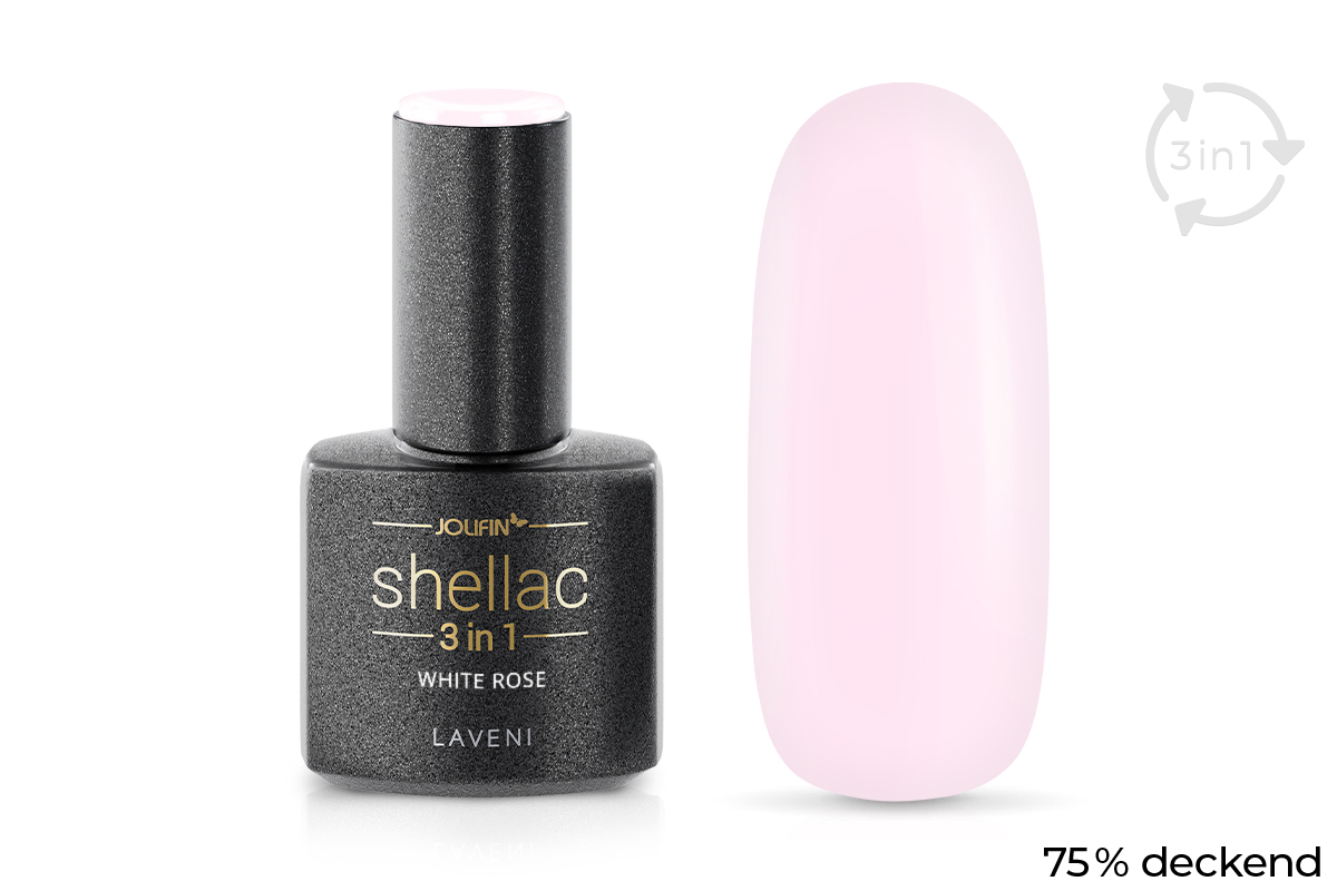 Jolifin LAVENI 3in1 Shellac - white rose 10ml