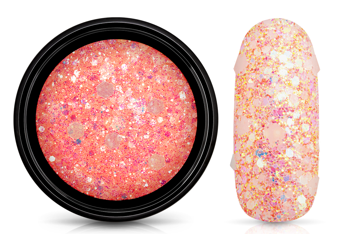 Jolifin LAVENI Nightshine Glittermix - neon-coral sorbet