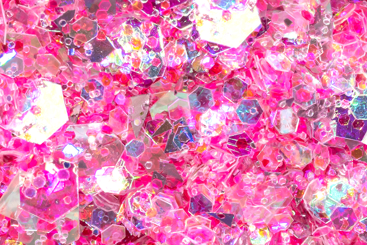Jolifin Hexagon Glittermix - hologram dragonfruit