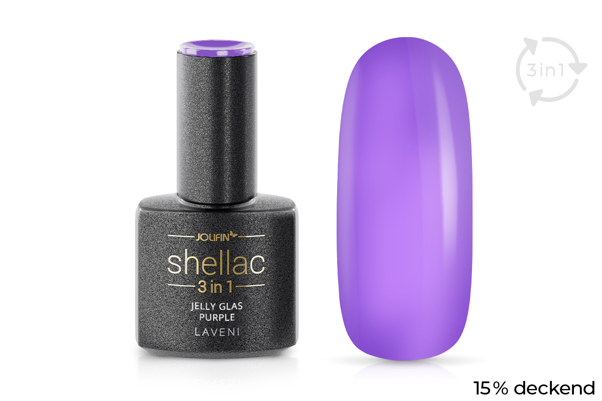 Jolifin LAVENI 3in1 Shellac - Jelly Glass purple 10ml