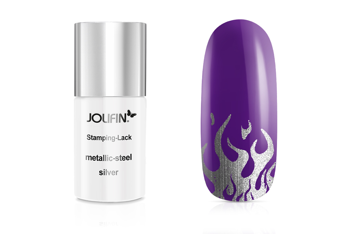 Jolifin Stamping-Lack - metallic-steel silver 11ml