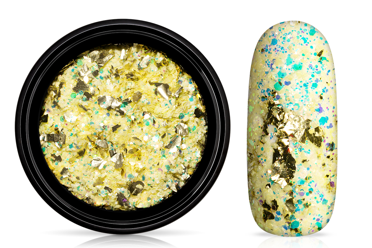 Jolifin LAVENI Foil Flakes Glitter - gold & yellow