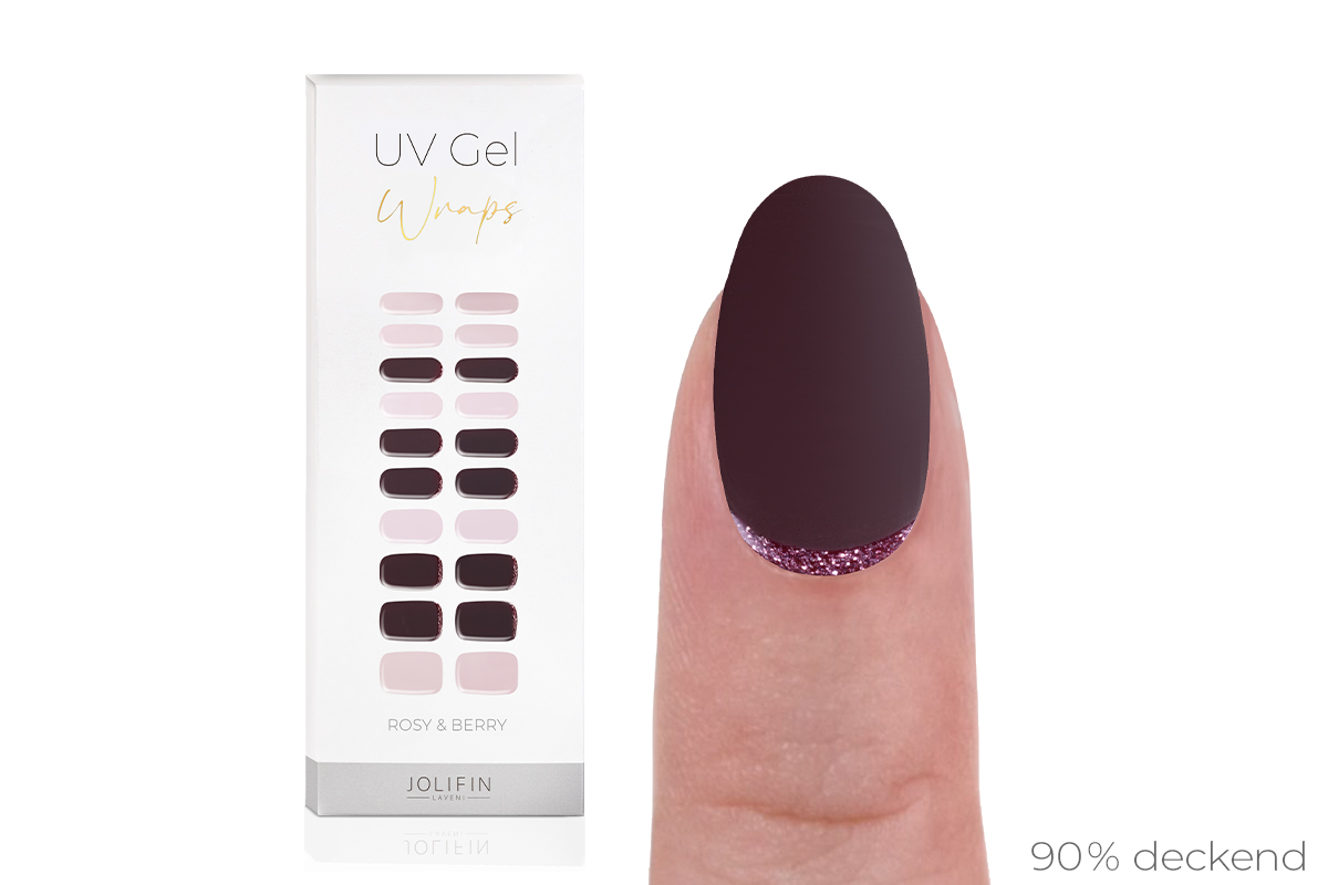 Jolifin LAVENI UV Gel Wraps - rosy & berry