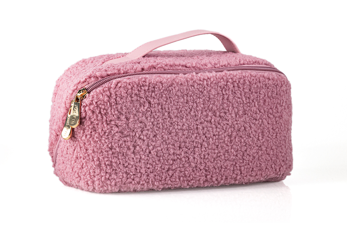 Jolifin cosmetic & brush bag - pink teddy