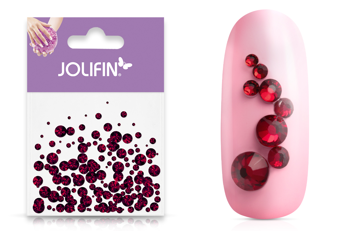 Jolifin Strasssteine 500 Stk - bordeaux Mix