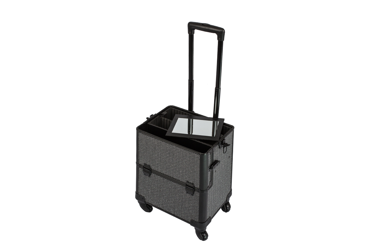 Jolifin Trolley Koffer schwarz Glitter