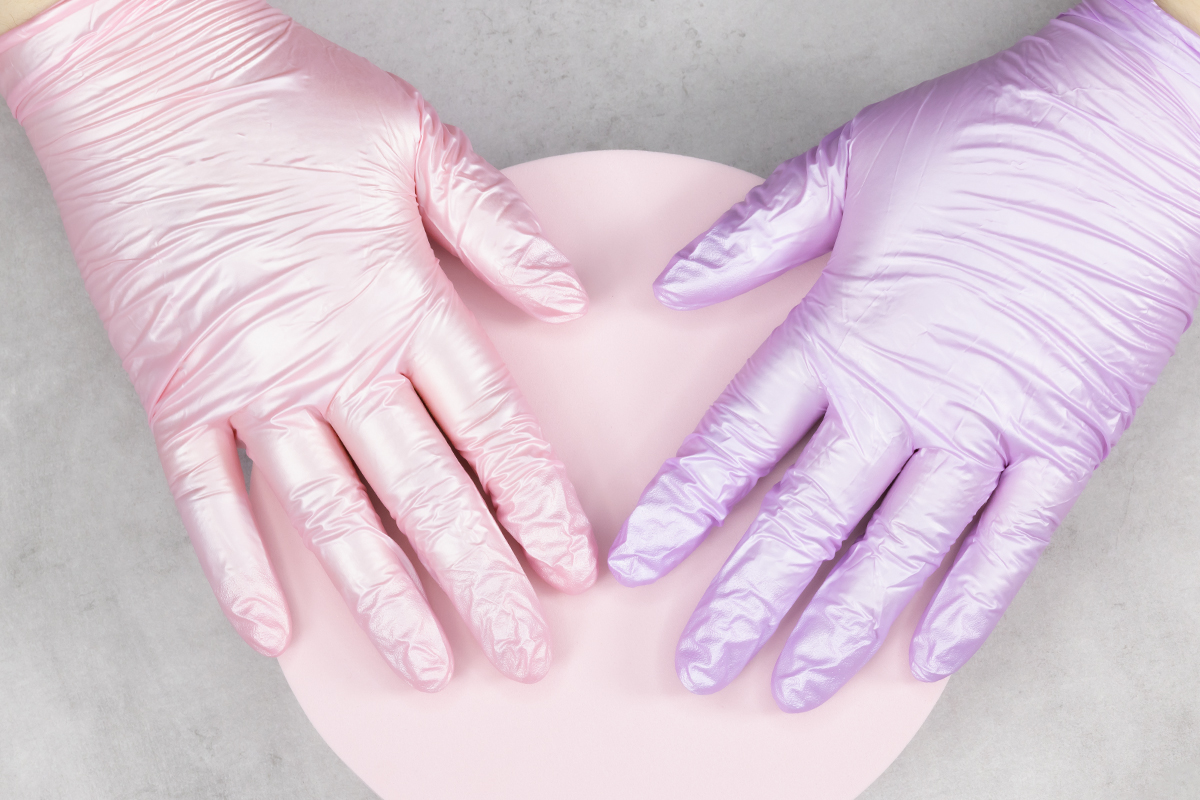 Nitrile gloves grey pearly size S