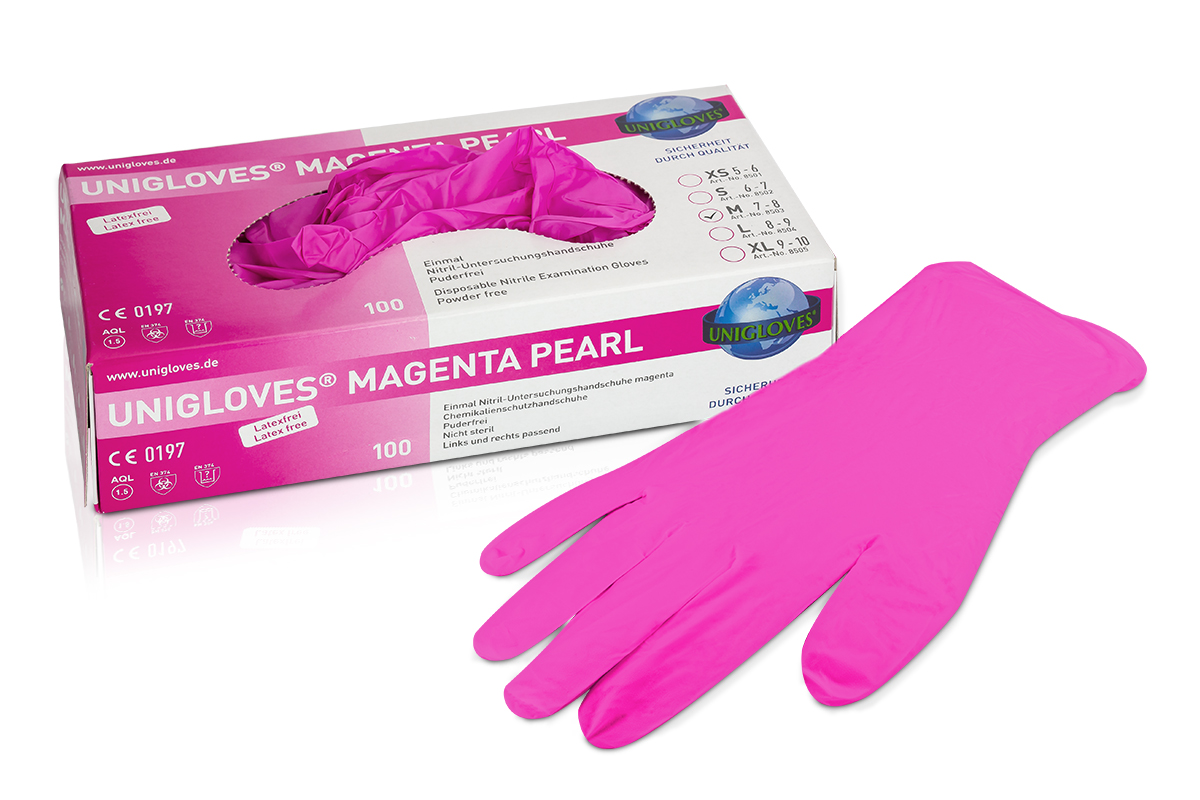 Nitrile gloves Magenta Pearl size M